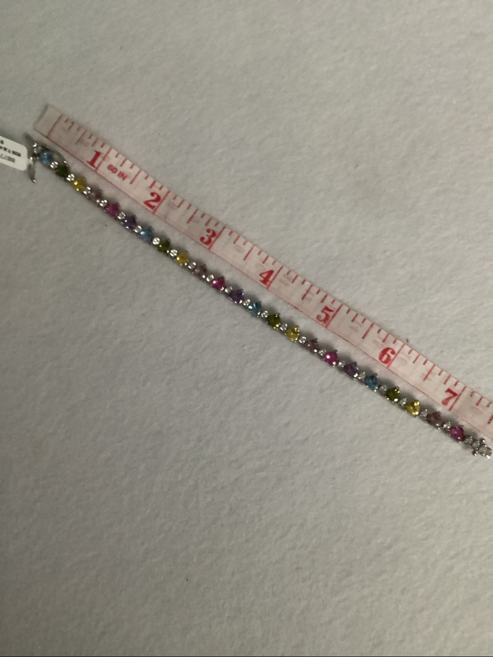 Giani Bernini 925 Multi-Color Cubic Zirconia SS Heart Gemstone Tennis Bracelet - Picture 11 of 11